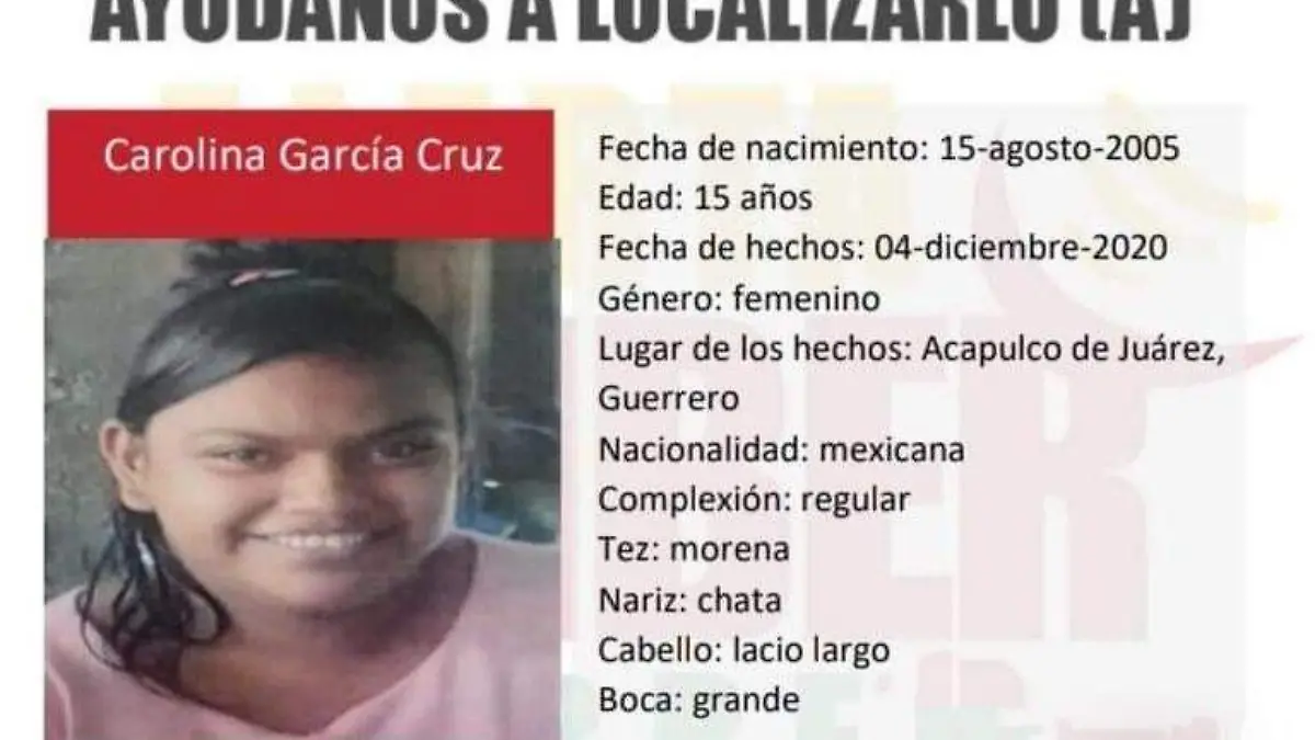 Niña desaparecida